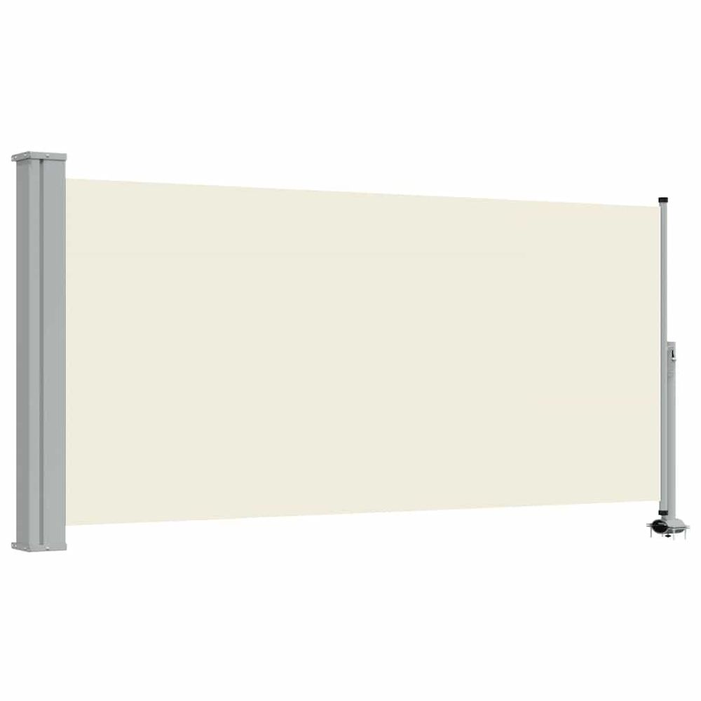 Auvent latéral rétractable de patio 120 x 300 cm blanc cassé