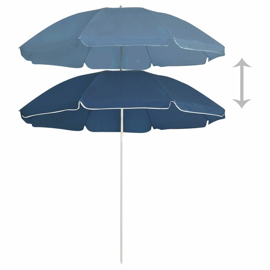 Parasol de jardin avec mât en acier bleu 180 cm
