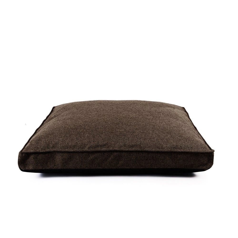 Dauphine - lit pour chien de luxe, orthopédique et déhoussable, en tissu chocolat, 80x60x10cm