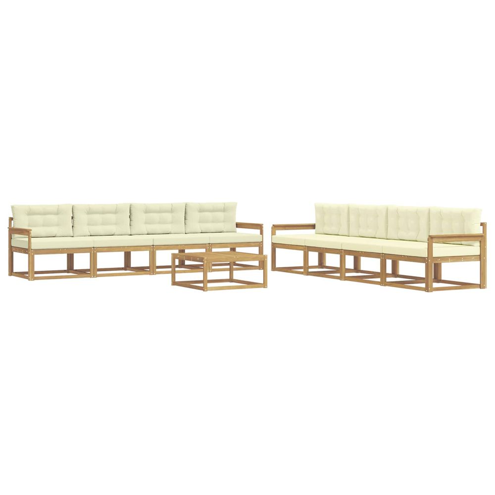 Ensemble de canapés d'extérieur 9 pc blanc et crème polyester