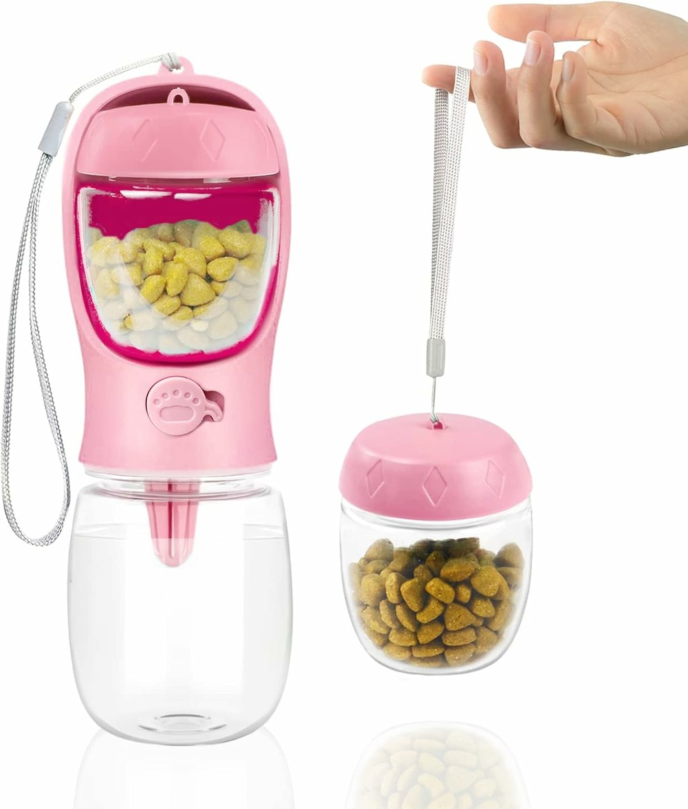 Gourde pour chien de 350 ml avec récipient de nourriture de 150 ml