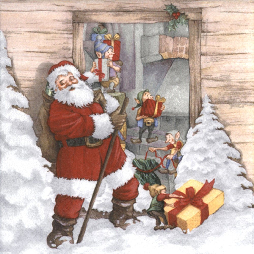 Lot de 20 serviettes papier lutin de noel