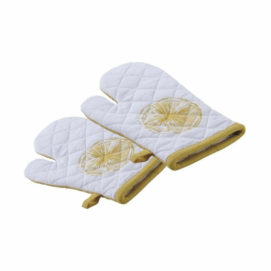 Gant de cuisine en coton citron (lot de 2)