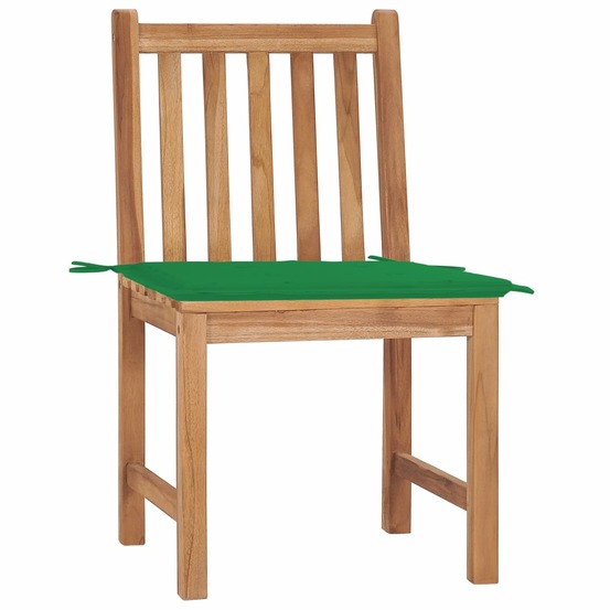Chaises de jardin lot de 2 avec coussins bois de teck massif