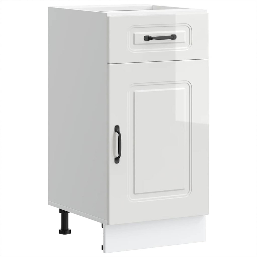 Armoire de cuisine kalmar blanc brillant bois ingénierie