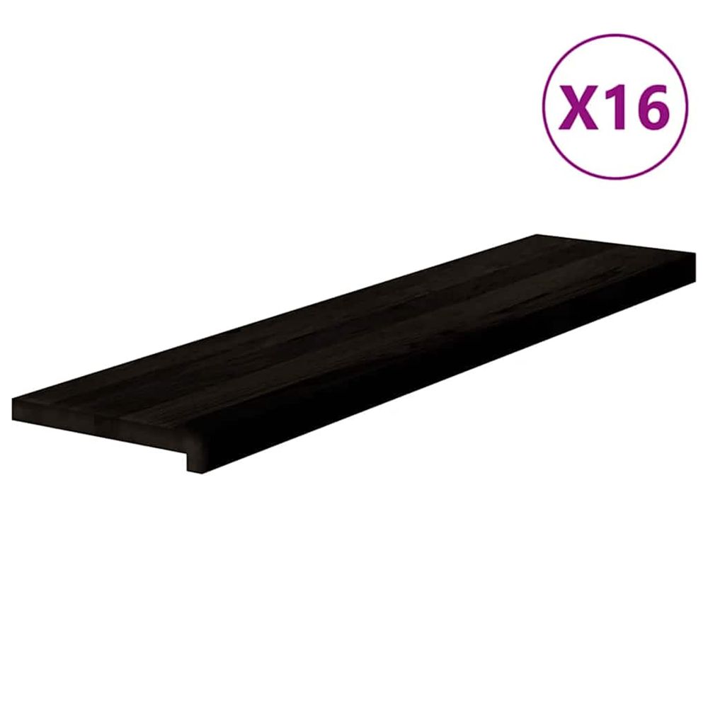 Marches d'escalier 16 pcs marron foncé 110x25x2 cm chêne massif