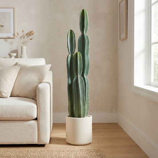 Cactus artificiel réaliste en plastique pour salon et bureau vert 111 cm