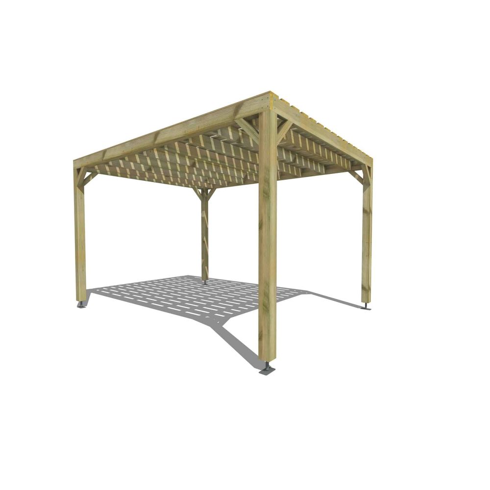 Pergola bois • 3m x 4m • indépendante • sens largeur • platelage bois • livraison comprise