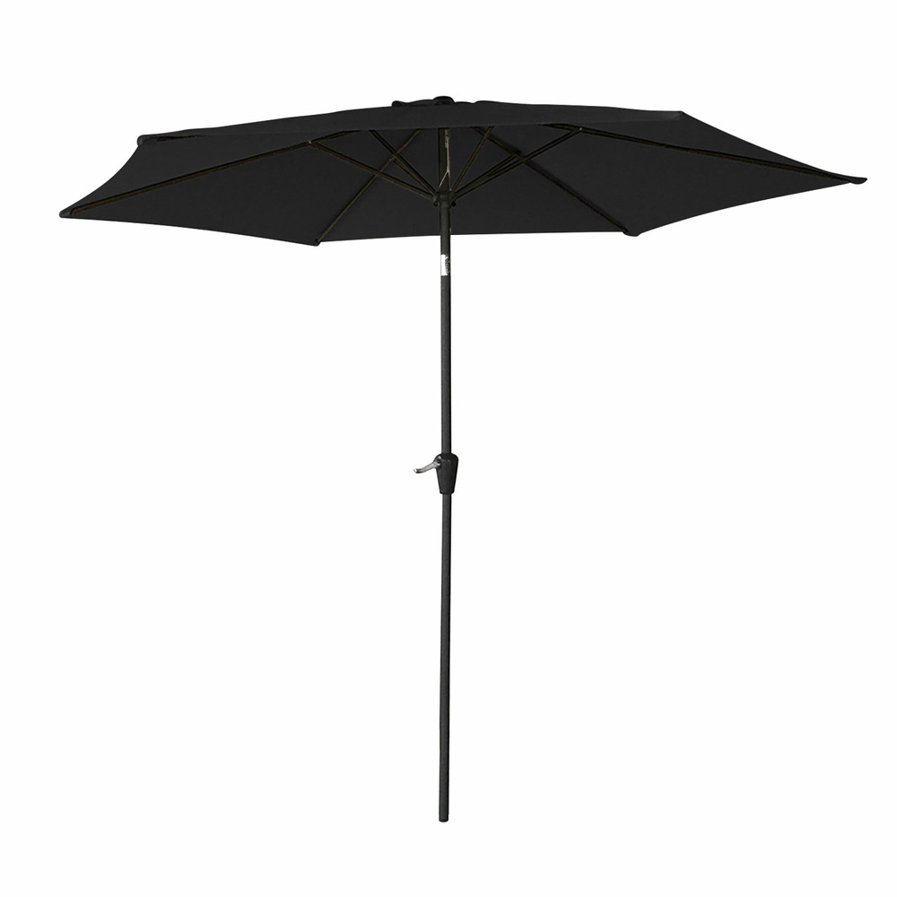Parasol droit hapuna rond 2,70m de diamètre noir