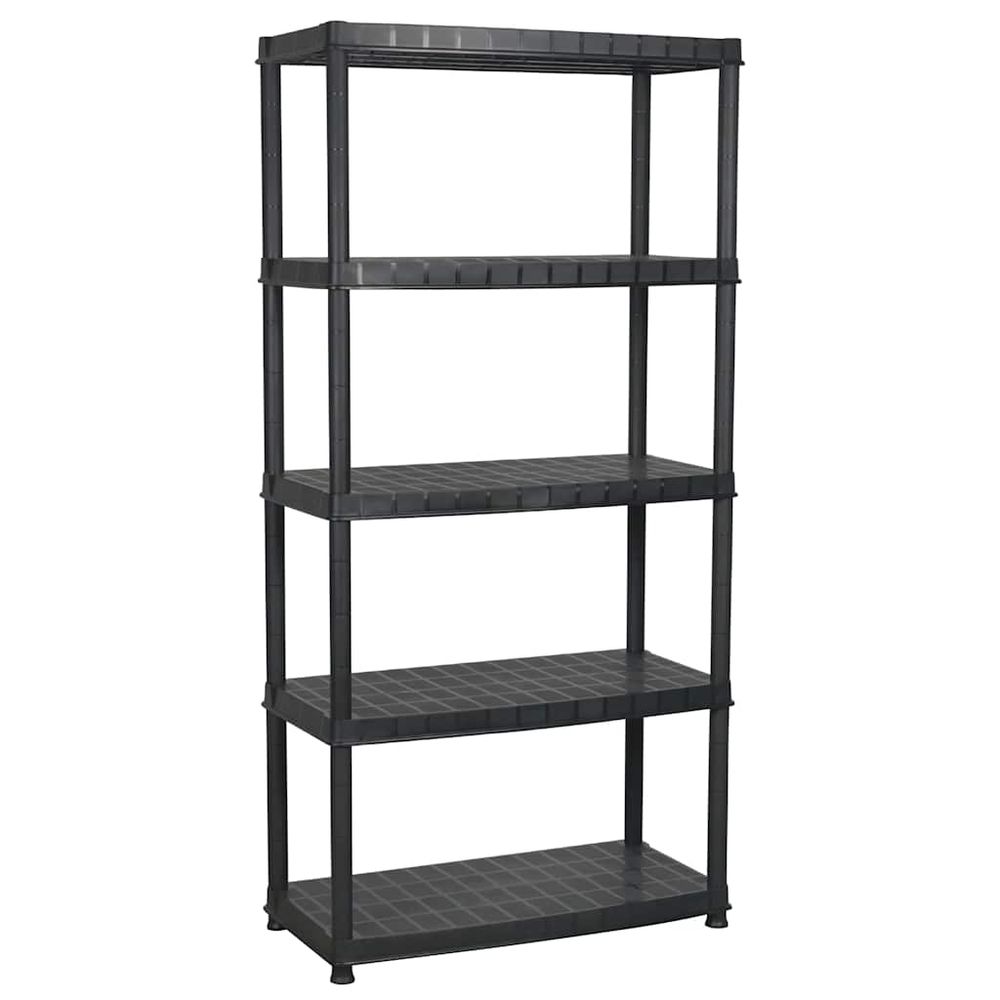 Étagère de rangement à 5 niveaux noir 91,5x45,7x185cm plastique