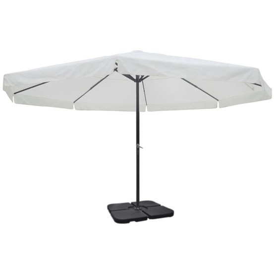 Parasol de jardin avec base portable aluminium blanc