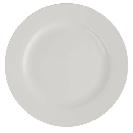 Assiettes rondes en céramique blanche 200 mm à bord large lumina - lot de 6
