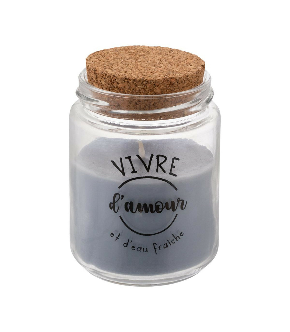 Bougie parfumée pot en verre avec bouchon en liège 130g