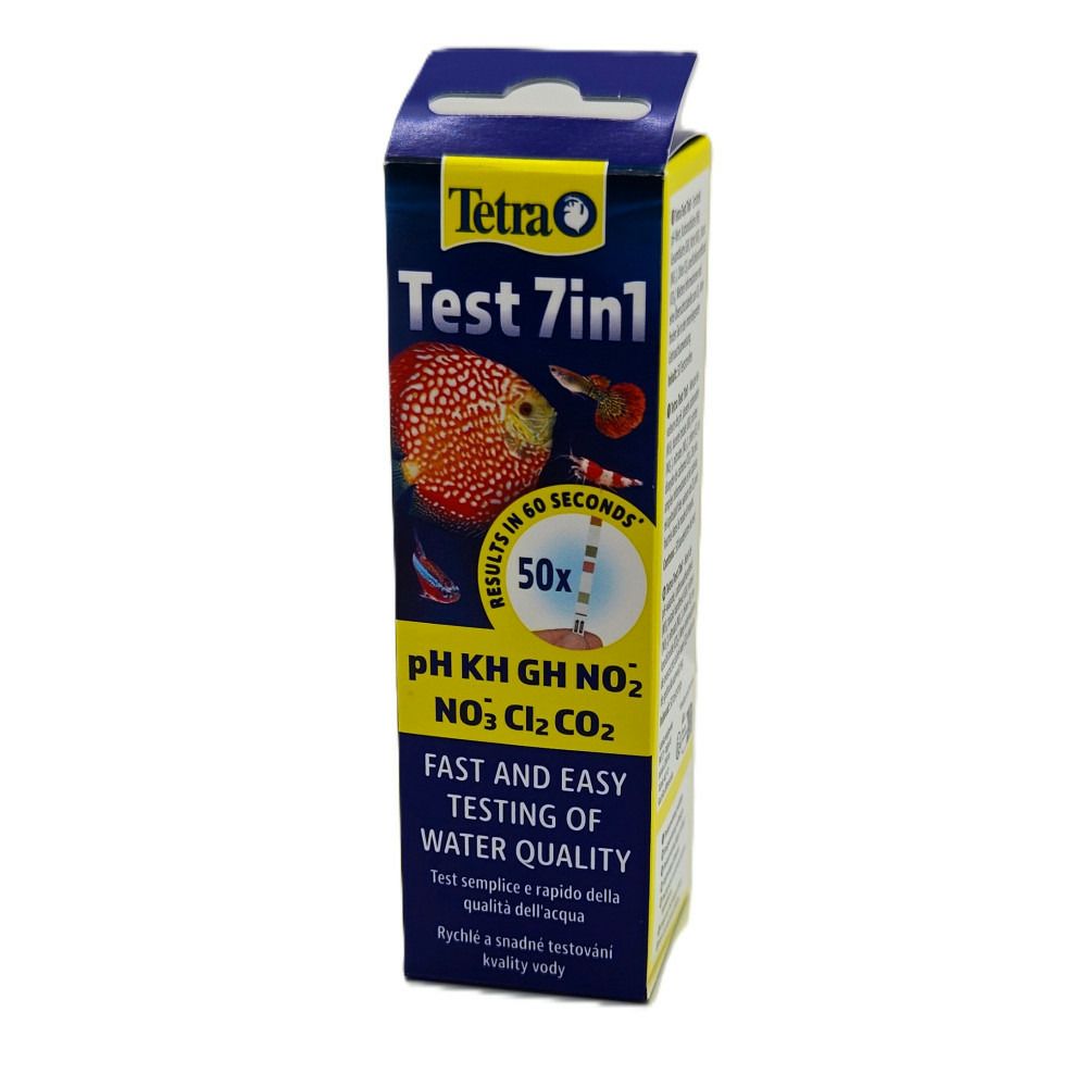 Bandelettes de test d'eau tetra test 7in1 (50 pièces) pour aquarium