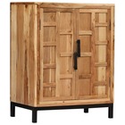 Buffet bahut armoire console meuble de rangement bois d'acacia solide 76 cm marron
