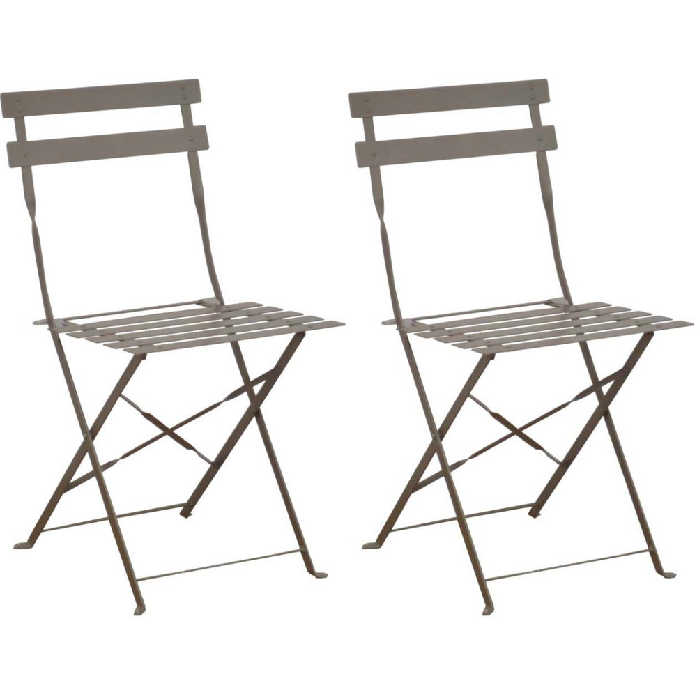 Chaises pliantes en acier cuba (lot de 2) mastic