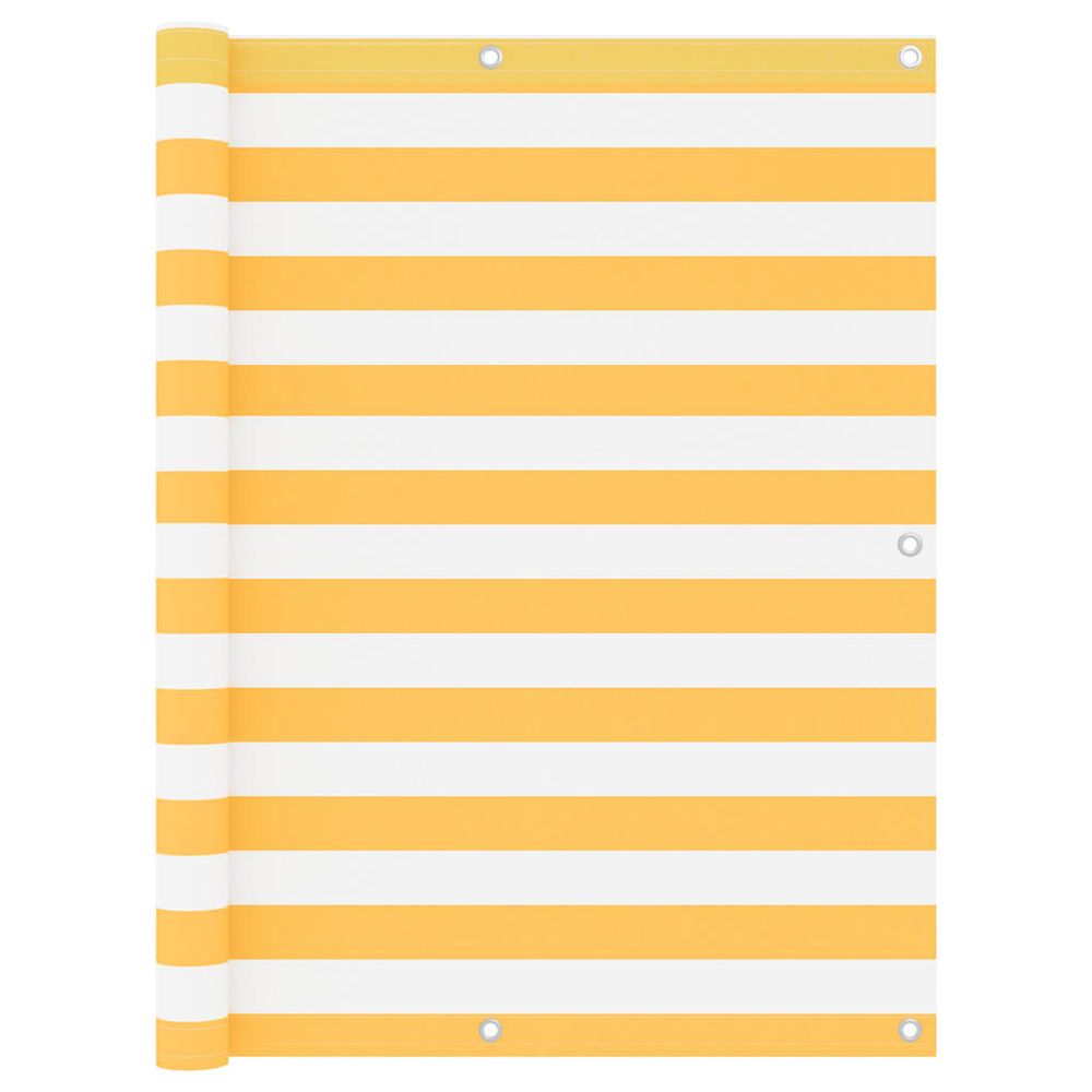 Écran de balcon blanc et jaune 120x400 cm tissu oxford