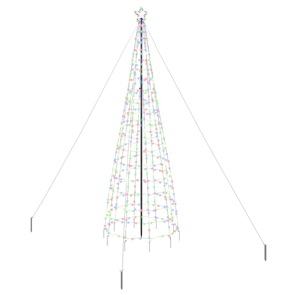 Arbre de noël led avec piquets au sol multicolore 400 cm fer