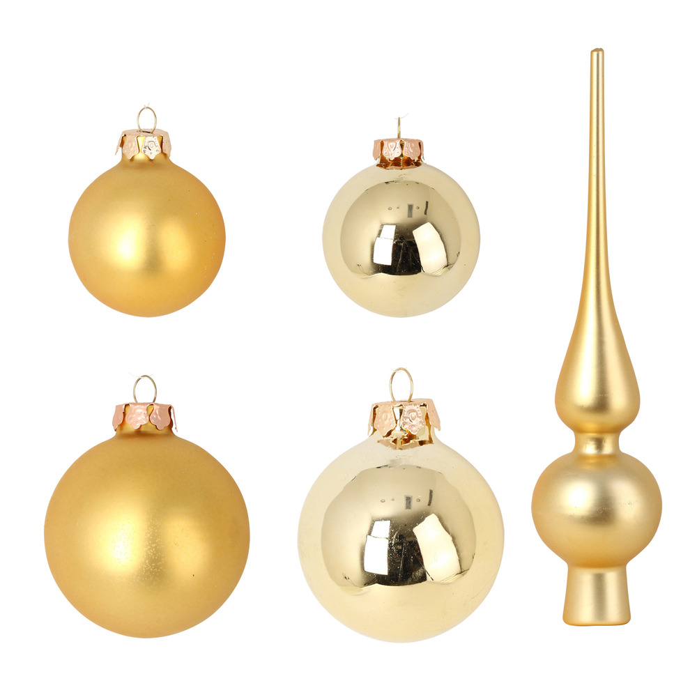 Kit de 19 boules de noel or