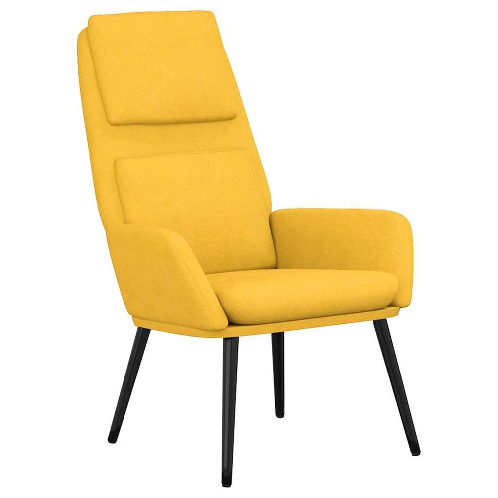 Chaise de relaxation jaune moutarde tissu