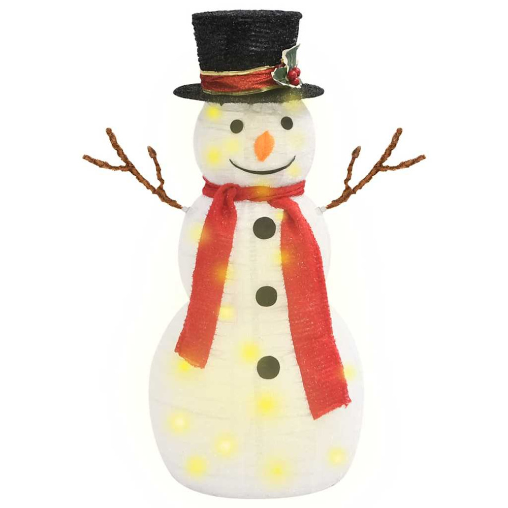 Figurine de bonhomme de neige de noël à led tissu 60 cm