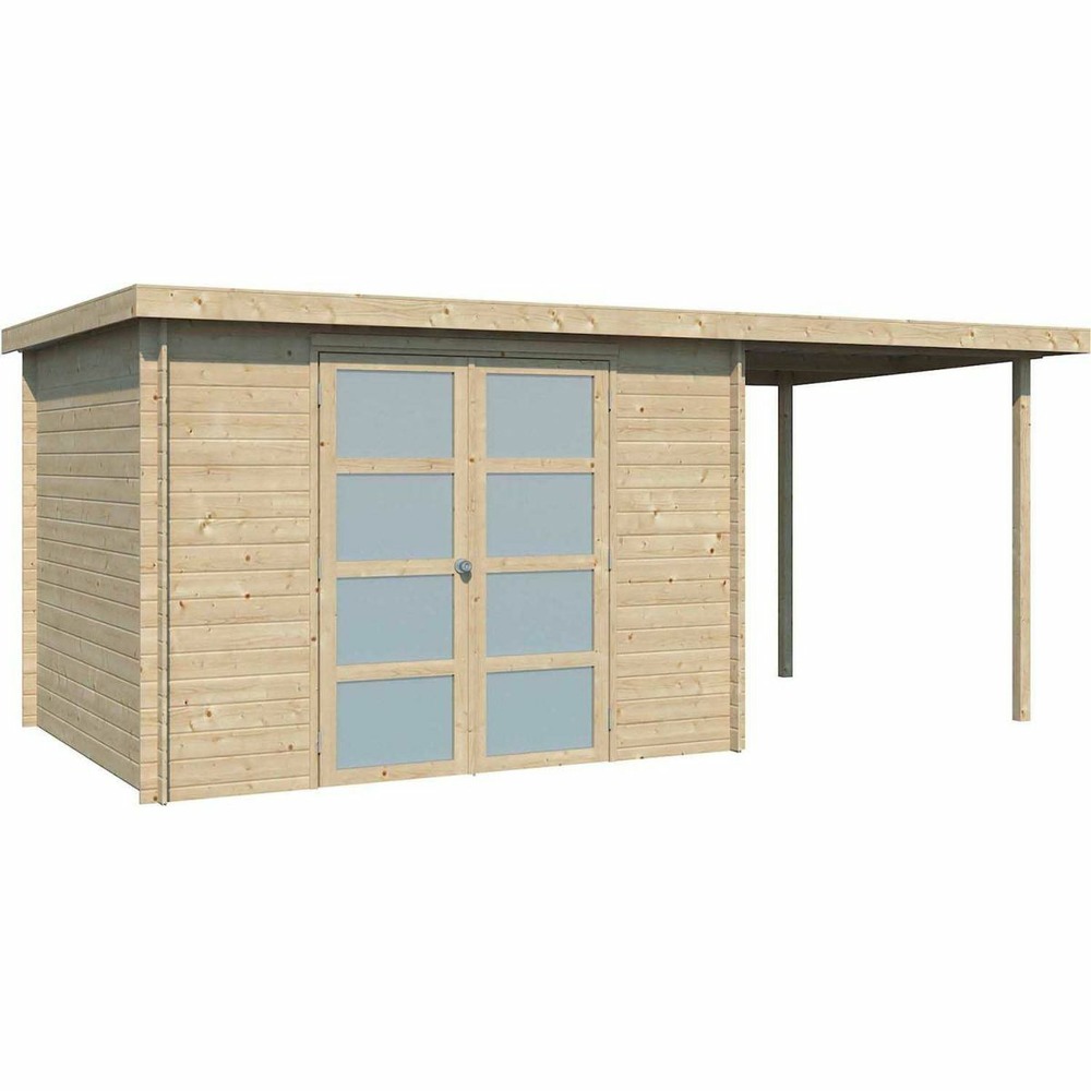 Chalet en bois 6,44 m² umea chalet avec extension 5,26 m²