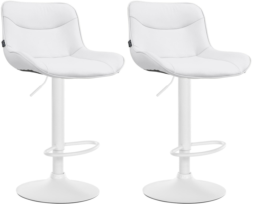 Lot de 2 tabourets de bar vonore simili cuir blanc