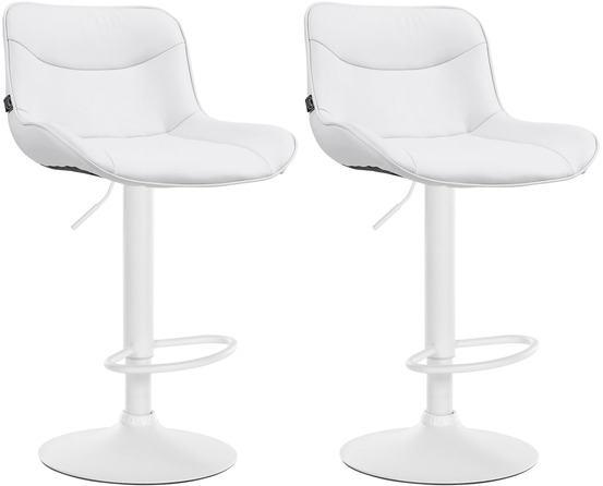 Lot de 2 tabourets de bar vonore simili cuir blanc