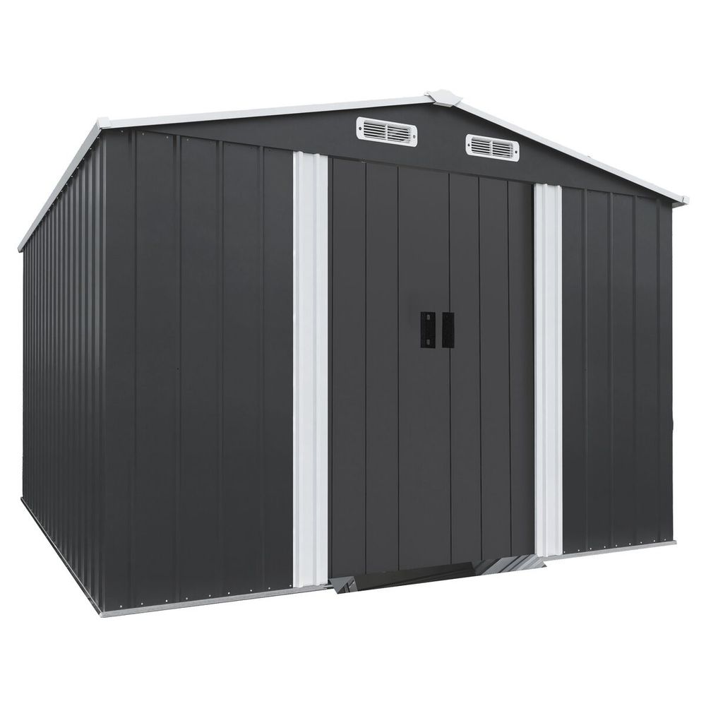 Abri de jardin métal avec porte coulissante 