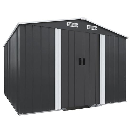 Abri de jardin métal avec porte coulissante