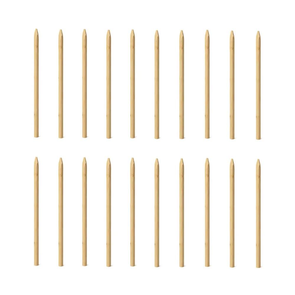 20 piquets en châtaignier fraisé - ø6cm x 2m - certifiés pefc