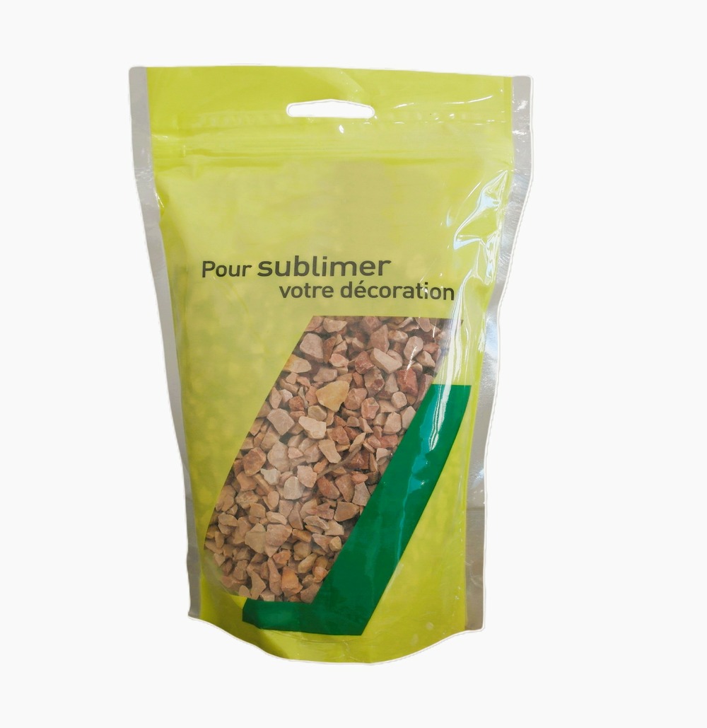 Gravillon rose calcaire 4/6 en berlingot de 1 KG