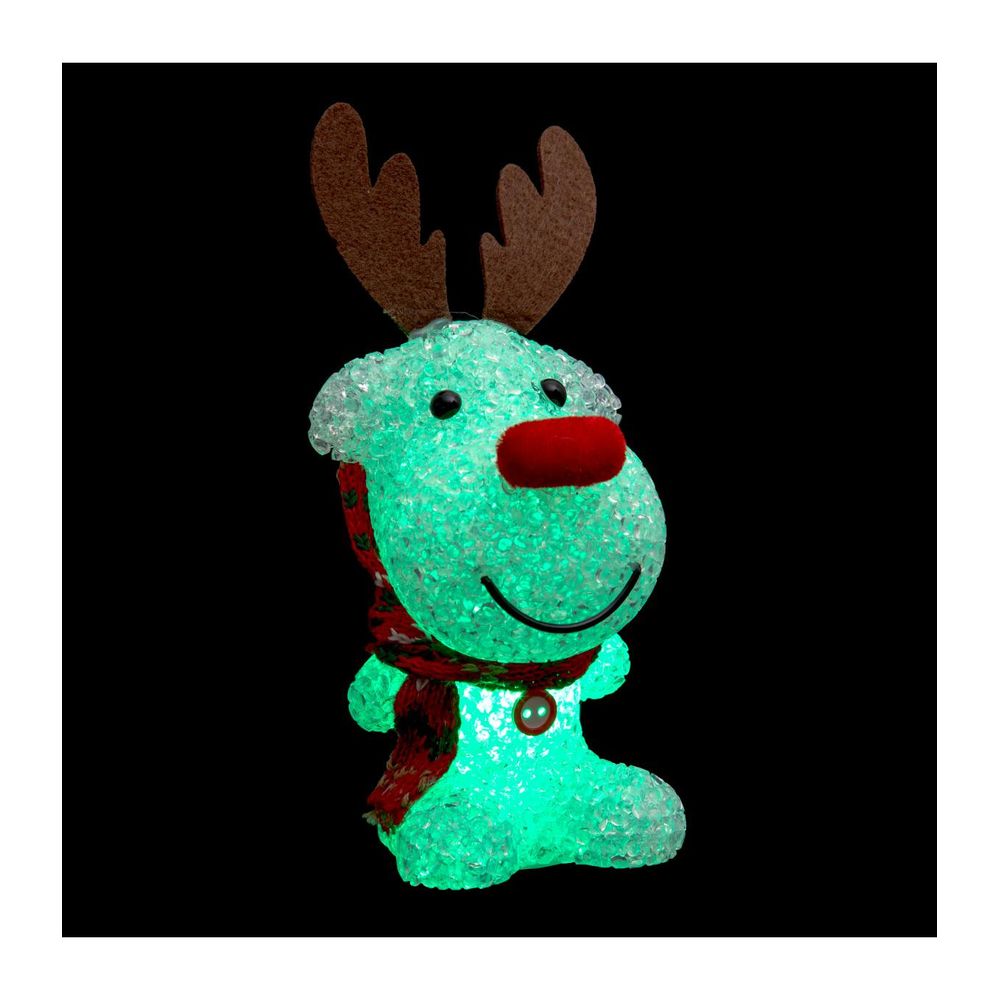 Déco de noël lumineuse animal led à variation de couleurs h 16 cm