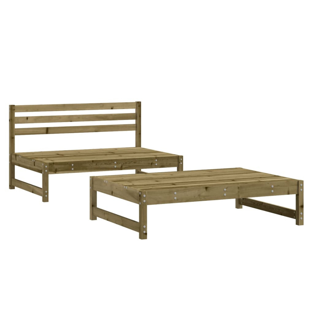 Salon de jardin 2 pcs bois de pin imprégné