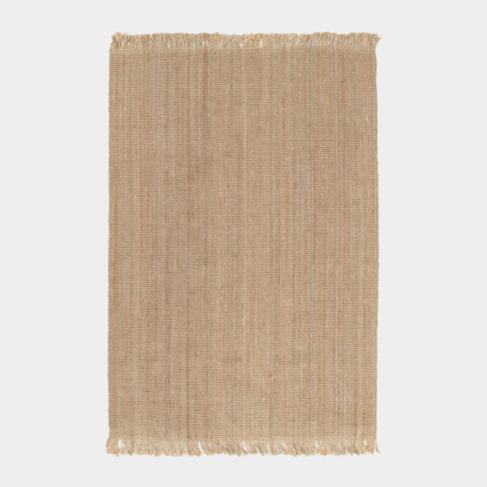 Tapis en jute bohème à franges - naturel - 120 x 188 cm