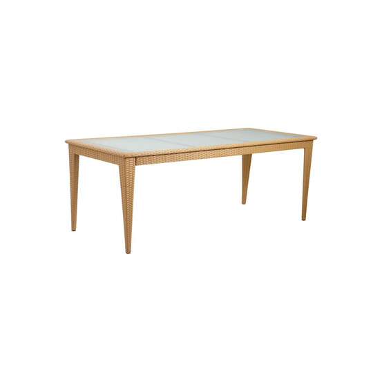 Table de jardin en polyrésine et verre