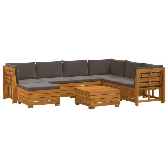8 pc ensemble de canapés d'extérieur bois d'acacia massif