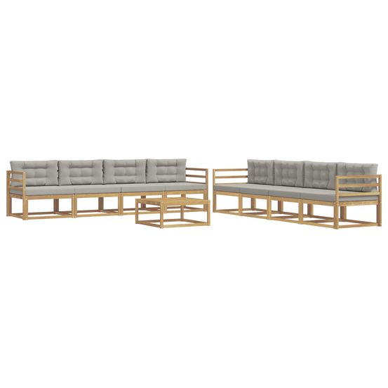 Ensemble de canapés d'extérieur 9 pc blanc et gris clair