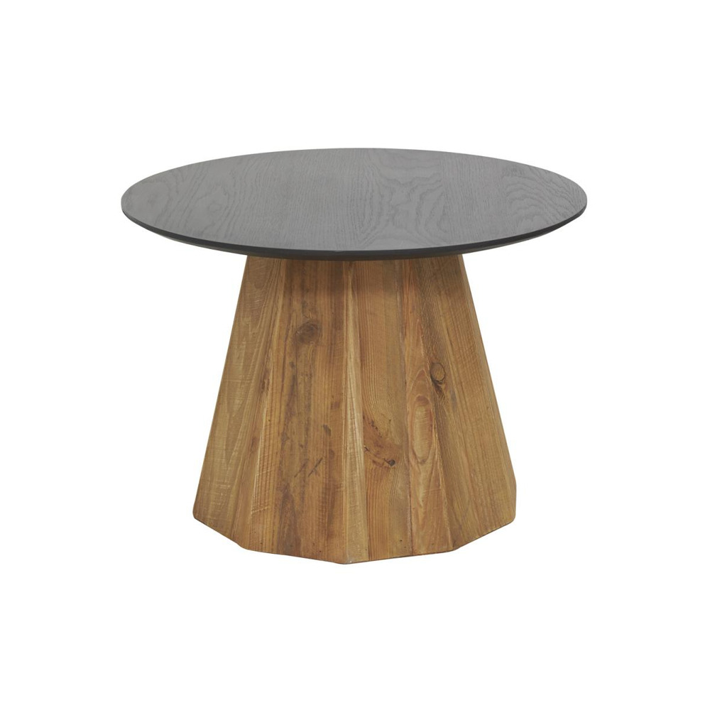 Table basse 60 cm en pin recyclé naturel et noir rewood