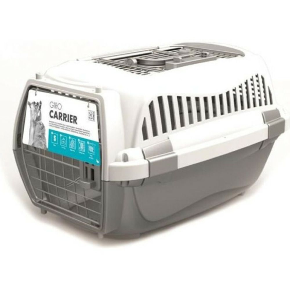Mpets cage de transport 57 x 36 x 32 pour chien - m - gris et blanc