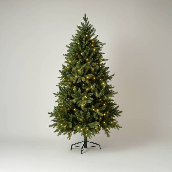 Sapin de noël artificiel lumineux et réaliste 300 led blanc chaud 1123 branches h1,80m intérieur