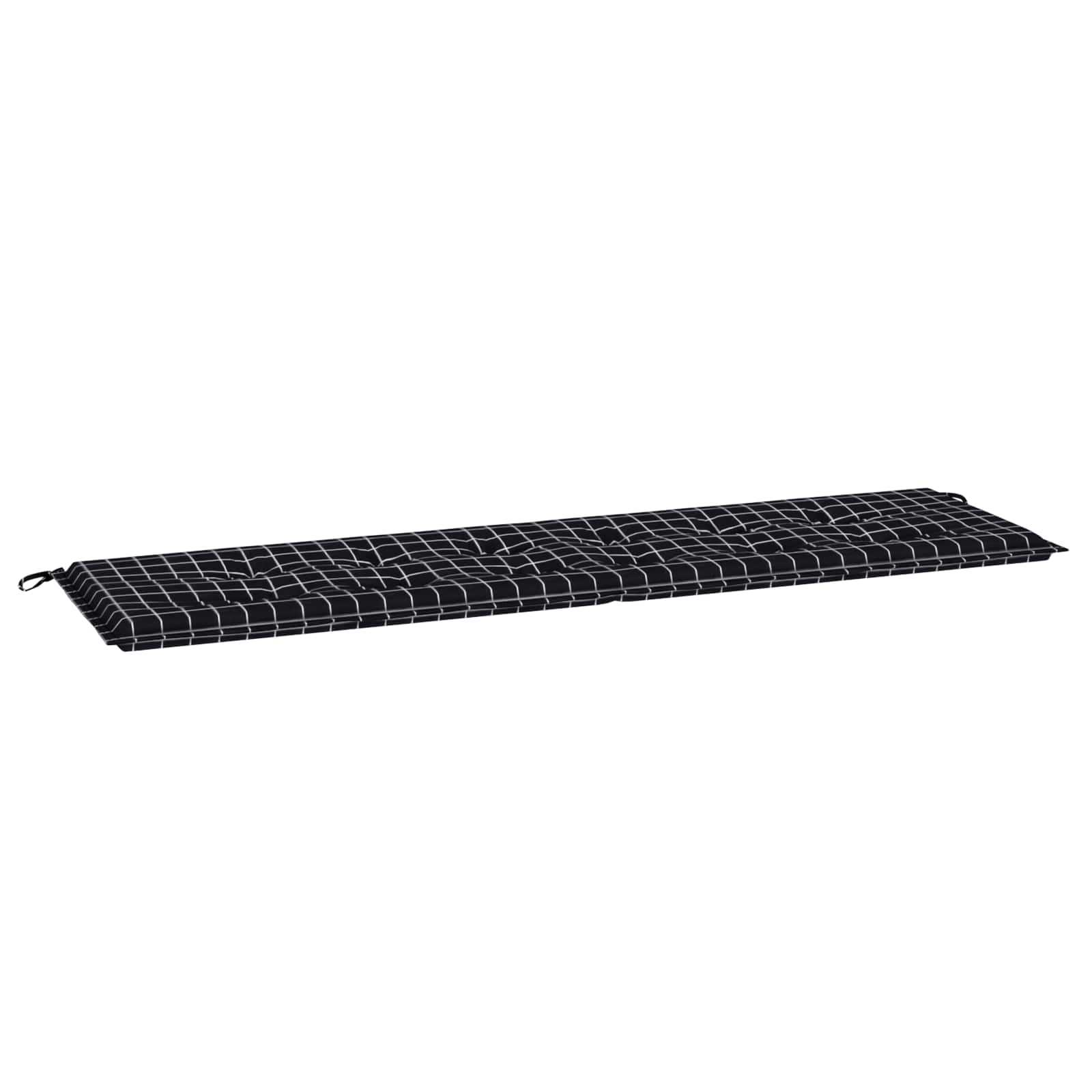 Coussin de banc tissu oxford carreaux noirs 150 x 50 x 3 cm