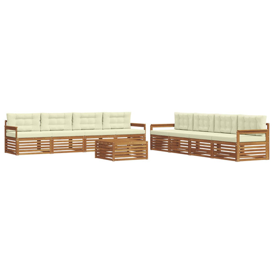 Ensemble de canapés d'extérieur 9 pcs naturel et crème