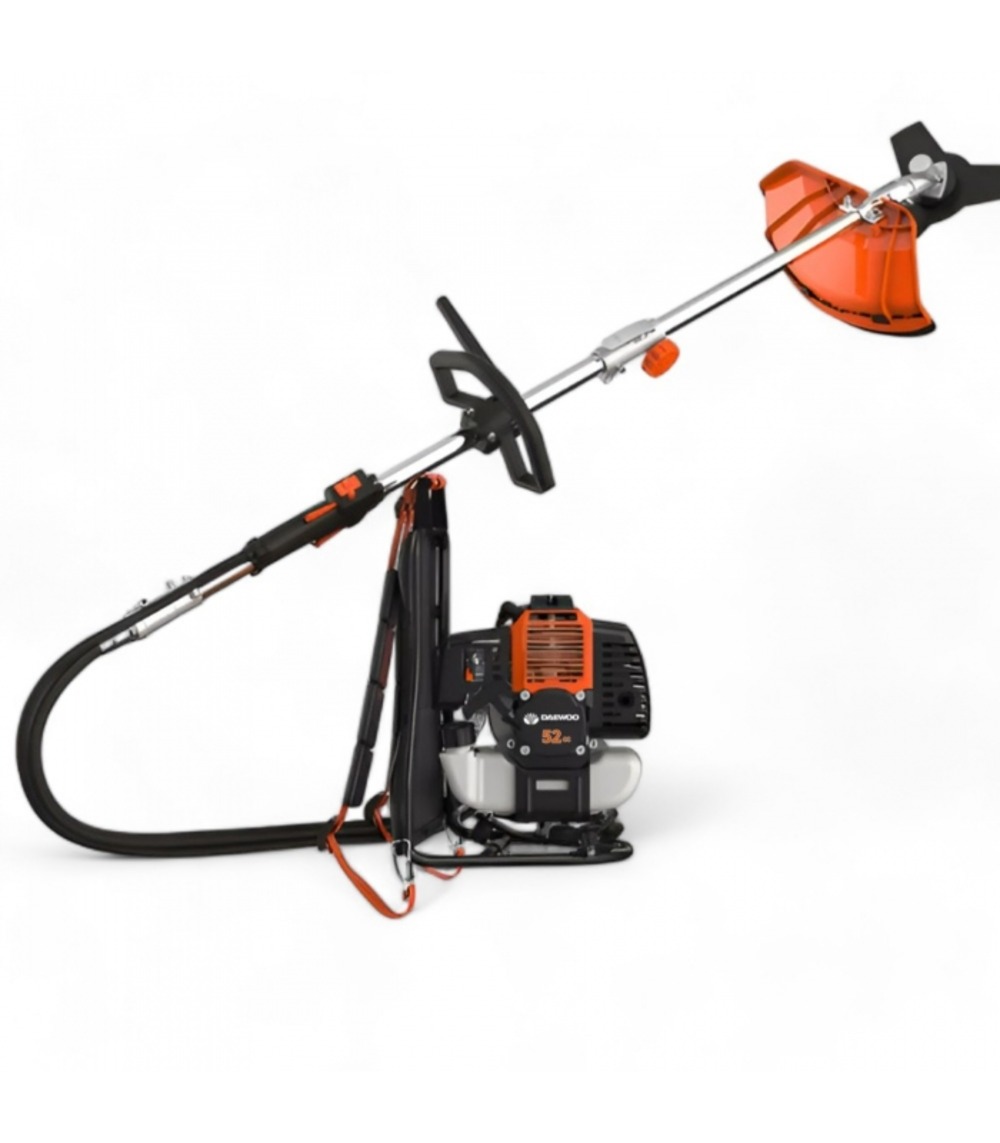 Débroussailleuse à dos thermique daewoo 2 temps, 51,7 cm3, avec fil et lames 3 dents - dbc520bg