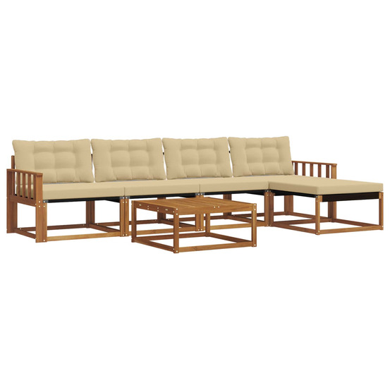 Ensemble de canapés d'extérieur 6 pcs naturel et beige