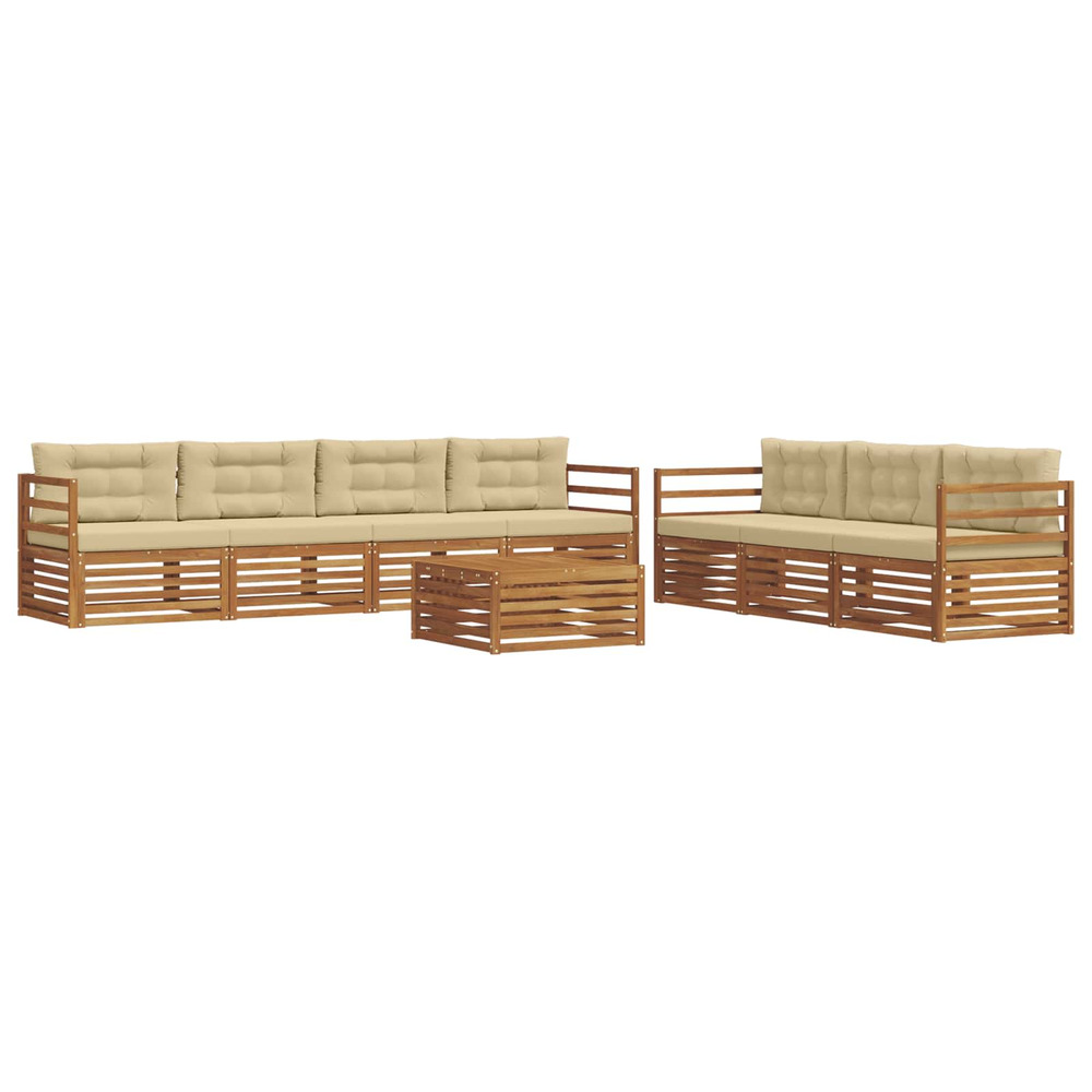 Ensemble de canapés d'extérieur 8 pcs naturel et beige