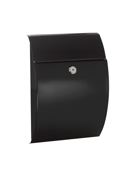 Boîte aux lettres individuelle extérieure, petite, galan, acier, noir, 21 x 7,5 x 29 cm