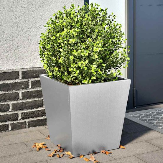 Lot de 2 jardinières carrées acier galvanisé 40x40x40 cm argent