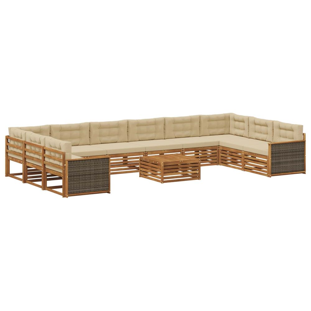 Ensembles de canapés 11 pc bois d'acacia massif