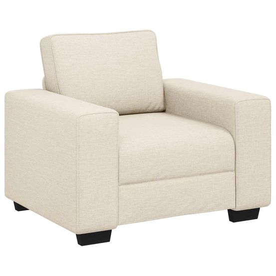 Fauteuil beige 100 cm tissu en lin mélangé